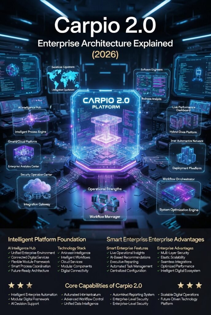 Futuristic infographic illustrating the BadSeed Tech Edition 2026 with Carpio 2.0 modular architecture, AI automation, workflow orchestration, data intelligence, scalable deployment, cybersecurity layers, analytics dashboards, and enterprise technology ecosystem.The Ultimate BadSeed Tech Edition 2026 – Advanced Carpio 2.0 Architecture Guide