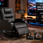 Realistic mathis home slickblue kids youth pu leather gaming sofa recliner​