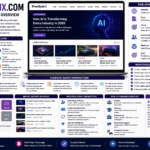 Realistic PixelSpinX.com infographic explaining its multi-topic WordPress publication, categories, content model, publishing structure, audience, and website focus.PixelSpinX Com