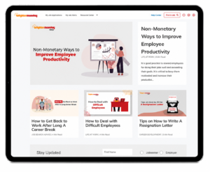 BrighterMonday career website showing employee productivity and career development articles