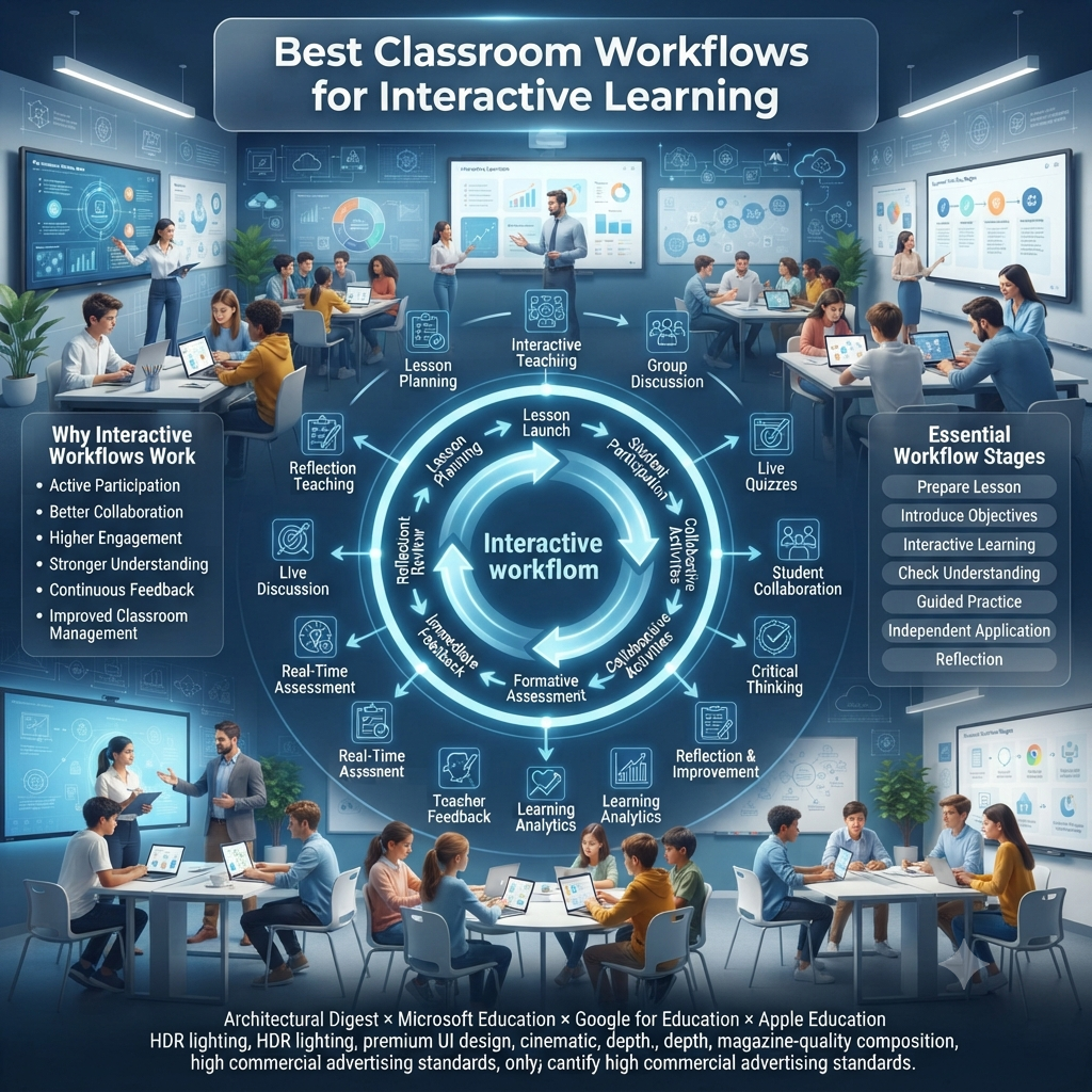 Premium square educational infographic showing how gamification improves student confidence through achievable goals, instant feedback, collaboration, teacher support, and continuous learning progress in a modern smart classroom.Improving Student Confidence Through Gamification Infographic